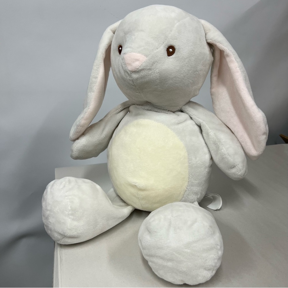 Kelly Toy Large 16" Stuffed Rabbit Bunny Plush W/Rattle Grey Pink Lovey toy